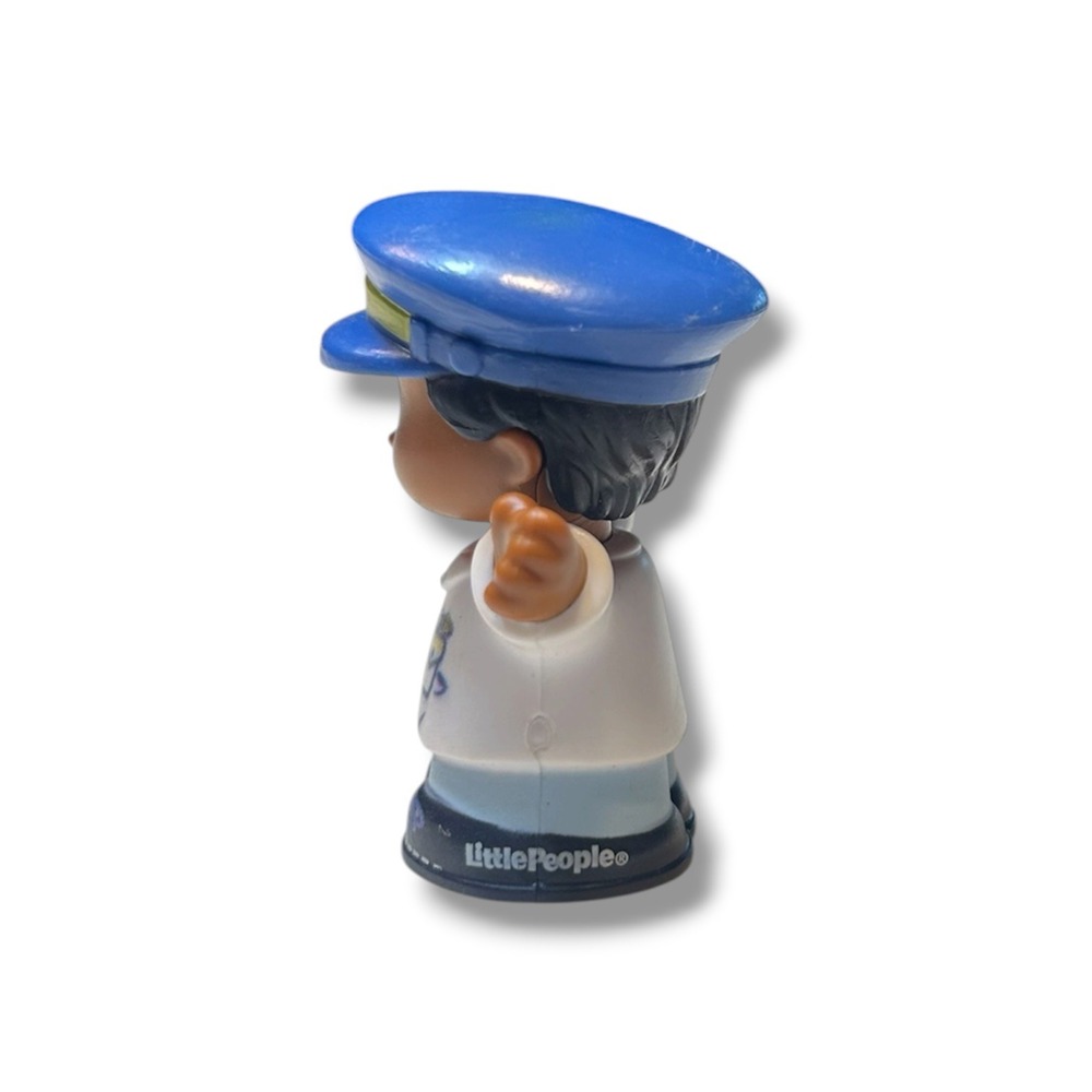Fisher-Price Little People Pilot Figure Blue Hat Red Tie Mattel 2016 Toy - Picture 4 of 5